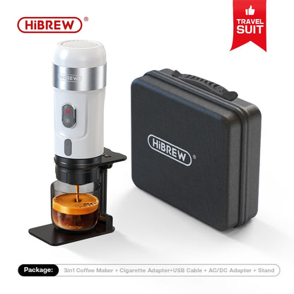 Products H4A HiBREW Portable Espresso Machine for Car & Home - 3-in-1 Compatible with Nespresso OriginalLine, Dolce Gusto Capsules & Ground Coffee - 15 Bar High Pressure Extraction