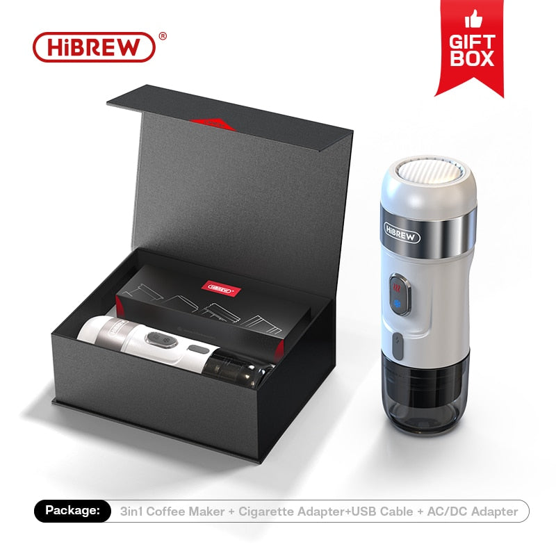 Products H4A HiBREW Portable Espresso Machine for Car & Home - 3-in-1 Compatible with Nespresso OriginalLine, Dolce Gusto Capsules & Ground Coffee - 15 Bar High Pressure Extraction