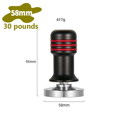 58mm Professional-Grade Stainless Steel Tamper in red & black handle