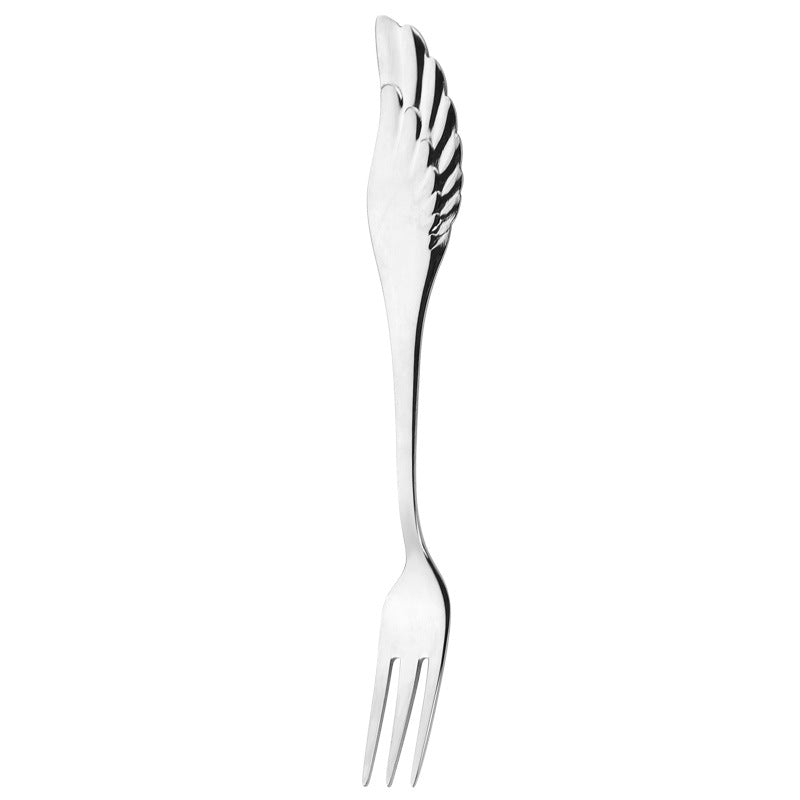 Silver Stainless Steel Fork with Wing Handle