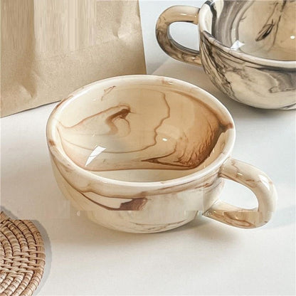 Handmade Vintage Luxury Marbled Ceramic Mugs