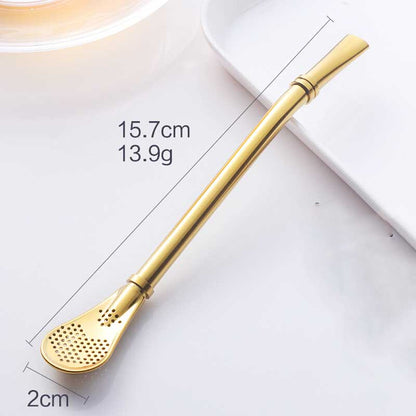 Premium Stainless Steel Mate Bombilla in gold