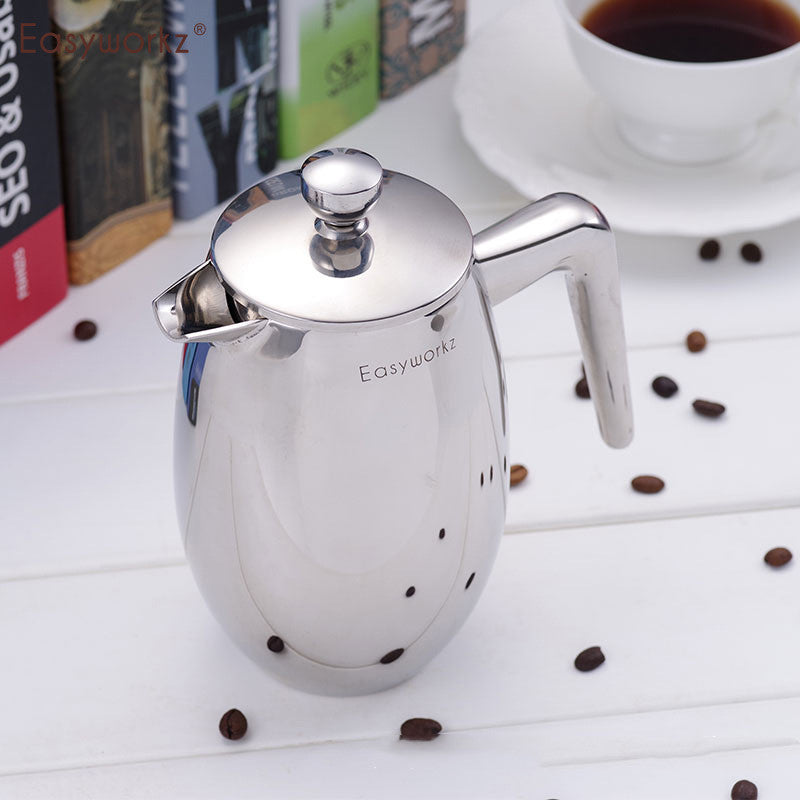 EasyWorkz Stainless Steel Double-Layered French Press Coffee Pot