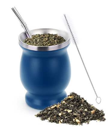 Classic Stainless Steel Mate Cup and Straw for Savoring Yerba Mate Anywhere You Go |  (Taza De Mate Con Bombilla/Popote)