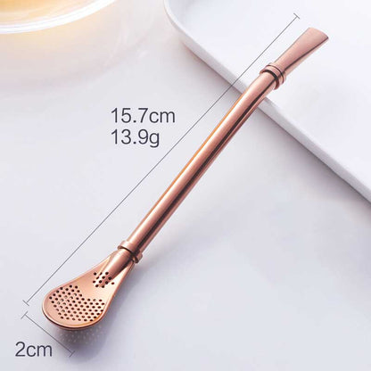 Premium Stainless Steel Mate Bombilla in rose gold