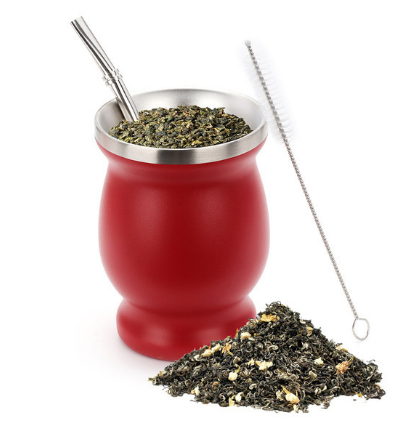 Classic Stainless Steel Mate Cup and Straw for Savoring Yerba Mate Anywhere You Go |  (Taza De Mate Con Bombilla/Popote)