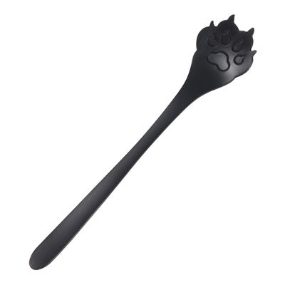 Stainless Steel Animal Paw Spoon In Black