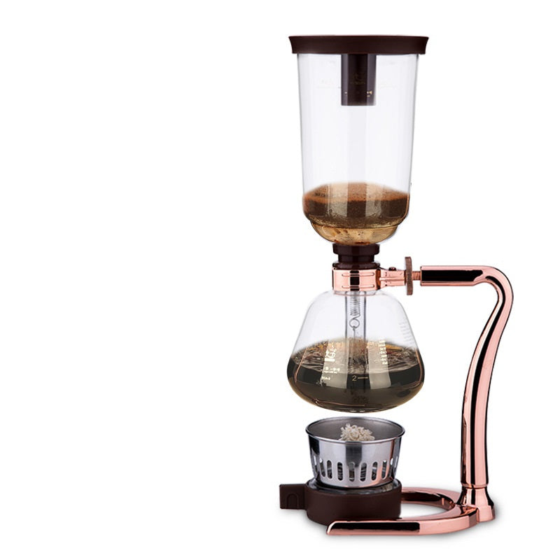 Premium Rose Gold Vintage-Style Siphon Coffee Pot