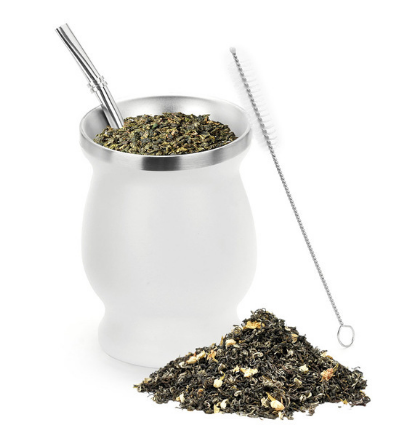 Classic Stainless Steel Mate Cup and Straw for Savoring Yerba Mate Anywhere You Go |  (Taza De Mate Con Bombilla/Popote)