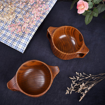 Unique Japanese Style Wooden Bowl - Perfect for Serving Food and Drinks