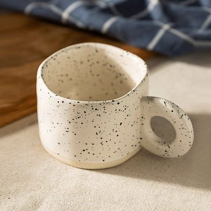 Handcrafted Speckled Ceramic Mug Cookies & Cream color.